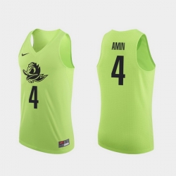 Men Oregon Ducks Ehab Amin Apple Green Authentic College Basketball Jersey 0A