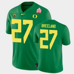 Men Oregon Ducks Jacob Breeland 2021 Fiesta Bowl Green Game Jersey 0A