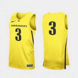 Men Oregon Ducks Yellow Replica College Basketball Jersey 0A