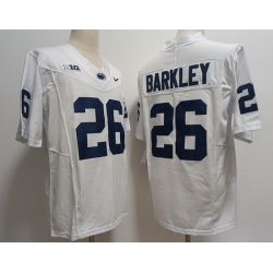 Men Penn State Nittany Lions #26 Saquon Barkley White F U S E College Football Jersey