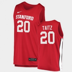 Men Stanford Cardinal Noah Taitz College Basketball Red 2020 21 Jersey