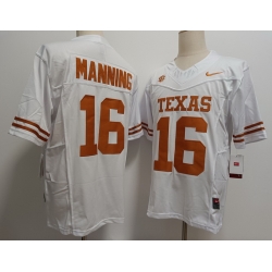  Texas Longhorns #16 Arch Manning White  F U S E Jersey