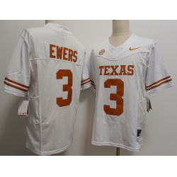  Texas Longhorns #3 Quinn Ewers White  F U S E Jersey