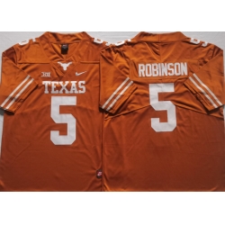 Men Nike Texas Longhorns #5 Bijan Robinson Nike NCAA Stitched Orange Football Jersey
