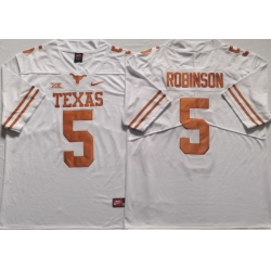 Men Nike Texas Longhorns #5 Bijan Robinson Nike NCAA Stitched White Football Jersey