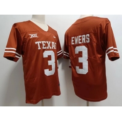 Men Texas Longhorns #3 Quinn Ewers Orange College Football Jersey