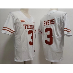 Men Texas Longhorns #3 Quinn Ewers White College Football Jersey