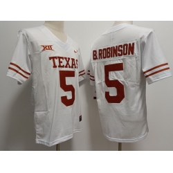 Men Texas Longhorns #5 Bijan Robinson Nike NCAA Stitched White Football Jersey