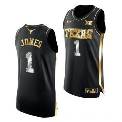 Texas Longhorns Andrew Jones 2021 March Madness Golden Authentic Black Jersey