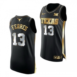 Texas Longhorns Jase Febres 2021 March Madness Golden Authentic Black Jersey