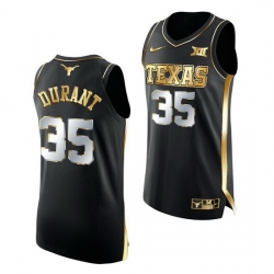 Texas Longhorns Kevin Durant 2021 March Madness Golden Authentic Black Jersey
