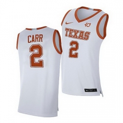 Texas Longhorns Marcus Carr White Alumni Player Limited 2021 Top Transfers Jersey