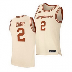 Texas Longhorns Marcus Carr White Retro 2021 Top Transfers Jersey