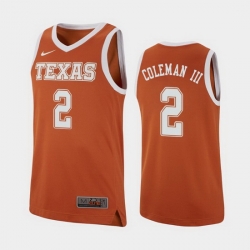 Texas Longhorns Matt Coleman Iii Texas Orange Replica Men'S Jersey