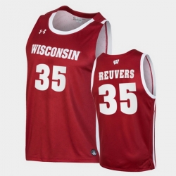 Men Wisconsin Badgers Nate Reuvers Replica Red College Basketball Jersey