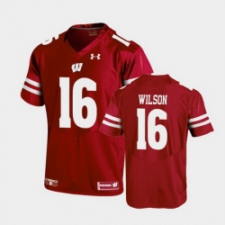 Men Wisconsin Badgers Russell Wilson Replica Red Football Jersey
