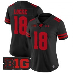 Women Wisconsin Badgers 18 Braedyn Locke Black 2024 Vapor Limited Jersey All Stitched