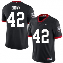 2020 Men #42 Matthew Brown Georgia Bulldogs Mascot 100th Anniversary College Football Jerseys Sale-B