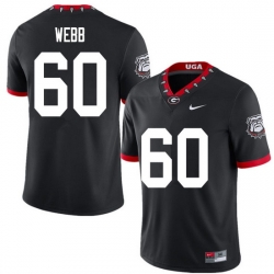 2020 Men #60 Clay Webb Georgia Bulldogs Mascot 100th Anniversary College Football Jerseys Sale-Black