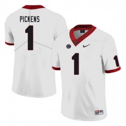 Men #1 George Pickens Georgia Bulldogs College Football Jerseys Sale-White