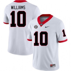 Men #10 Tyler Williams Georgia Bulldogs College Football Jerseys Stitched-White