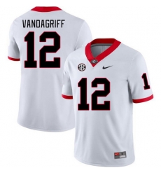 Men #12 Brock Vandagriff Georgia Bulldogs College Football Jerseys Stitched-White