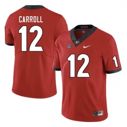 Men #12 Lovasea Carroll Georgia Bulldogs College Football Jerseys Sale-Red