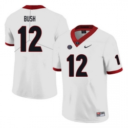 Men #12 Tommy Bush Georgia Bulldogs College Football Jerseys Sale-white