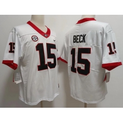 Men #15 Carson Beck Georgia Bulldogs College Football Jerseys Stitched-White