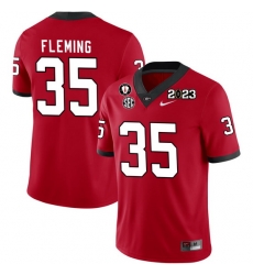 Men #35 Jacob Fleming Georgia Bulldogs 2022-23 CTP National Championship Football Jerseys