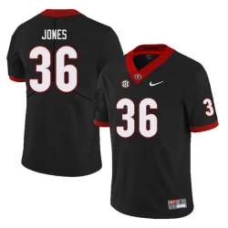 Men #36 Garrett Jones Georgia Bulldogs College Football Jerseys Sale-Black