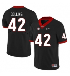 Men #42 Graham Collins Georgia Bulldogs College Football Jerseys Sale-Black Anniversary