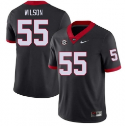 Men #55 Jared Wilson Georgia Bulldogs College Football Jerseys Stitched-Black