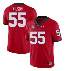 Men #55 Jared Wilson Georgia Bulldogs College Football Jerseys Stitched-Red