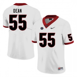 Men #55 Marlin Dean Georgia Bulldogs College Football Jerseys Sale-White