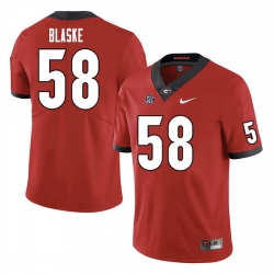 Men #58 Austin Blaske Georgia Bulldogs College Football Jerseys Sale-Red