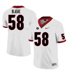 Men #58 Austin Blaske Georgia Bulldogs College Football Jerseys Sale-White