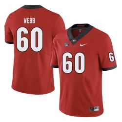 Men #60 Clay Webb Georgia Bulldogs College Football Jerseys red