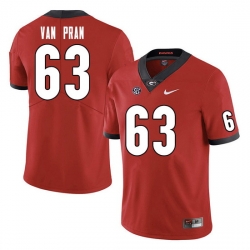 Men #63 Sedrick Van Pran Georgia Bulldogs College Football Jerseys Sale-Red