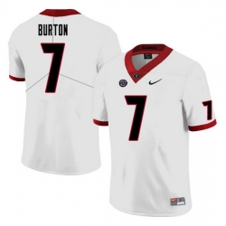 Men #7 Jermaine Burton Georgia Bulldogs College Football Jerseys Sale-White