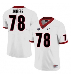 Men #78 Chad Lindberg Georgia Bulldogs College Football Jerseys Sale-White