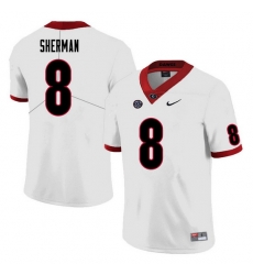 Men #8 MJ Sherman Georgia Bulldogs College Football Jerseys Sale-White