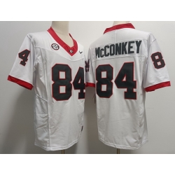 Men #84 Ladd McConkey Georgia Bulldogs F U S E College White Football Jerseys