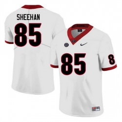 Men #85 Drew Sheehan Georgia Bulldogs College Football Jerseys Sale-White Anniversary