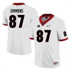 Men #87 Tyler Simmons Georgia Bulldogs College Football Jerseys-White