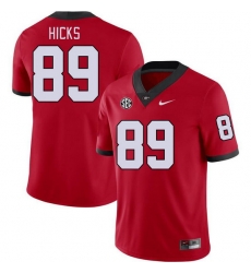 Men #89 Braxton Hicks Georgia Bulldogs College Football Jerseys Stitched-Red