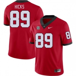 Men #89 Braxton Hicks Georgia Bulldogs College Football Jerseys Stitched-Red