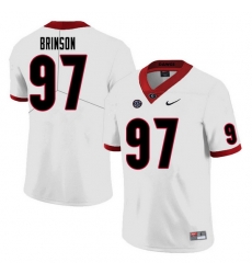 Men #97 Warren Brinson Georgia Bulldogs College Football Jerseys Sale-White