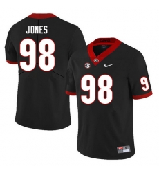 Men #98 Noah Jones Georgia Bulldogs College Football Jerseys Sale-Black