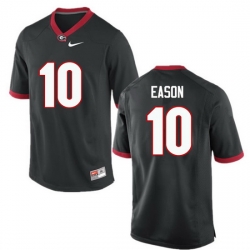 Men Georgia Bulldogs #10 Jacob Eason College Football Jerseys-Black